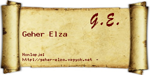 Geher Elza névjegykártya